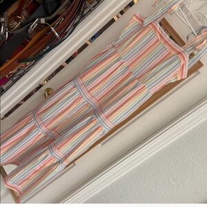 Goodnight Macaroon Pastel Multi-Stripe Maxi Dress ///